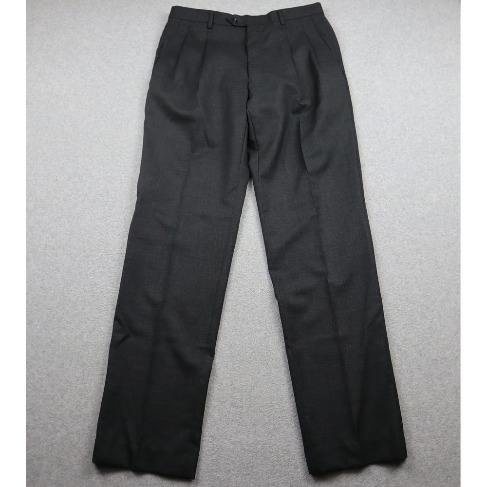 Jos. A. Bank Dress Pants Mens 34R Traveler's Collection Tailored Fit Gray Wool